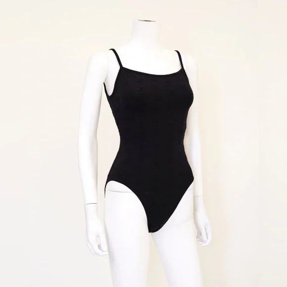Chanel Black CC Logo One-Piece size 40